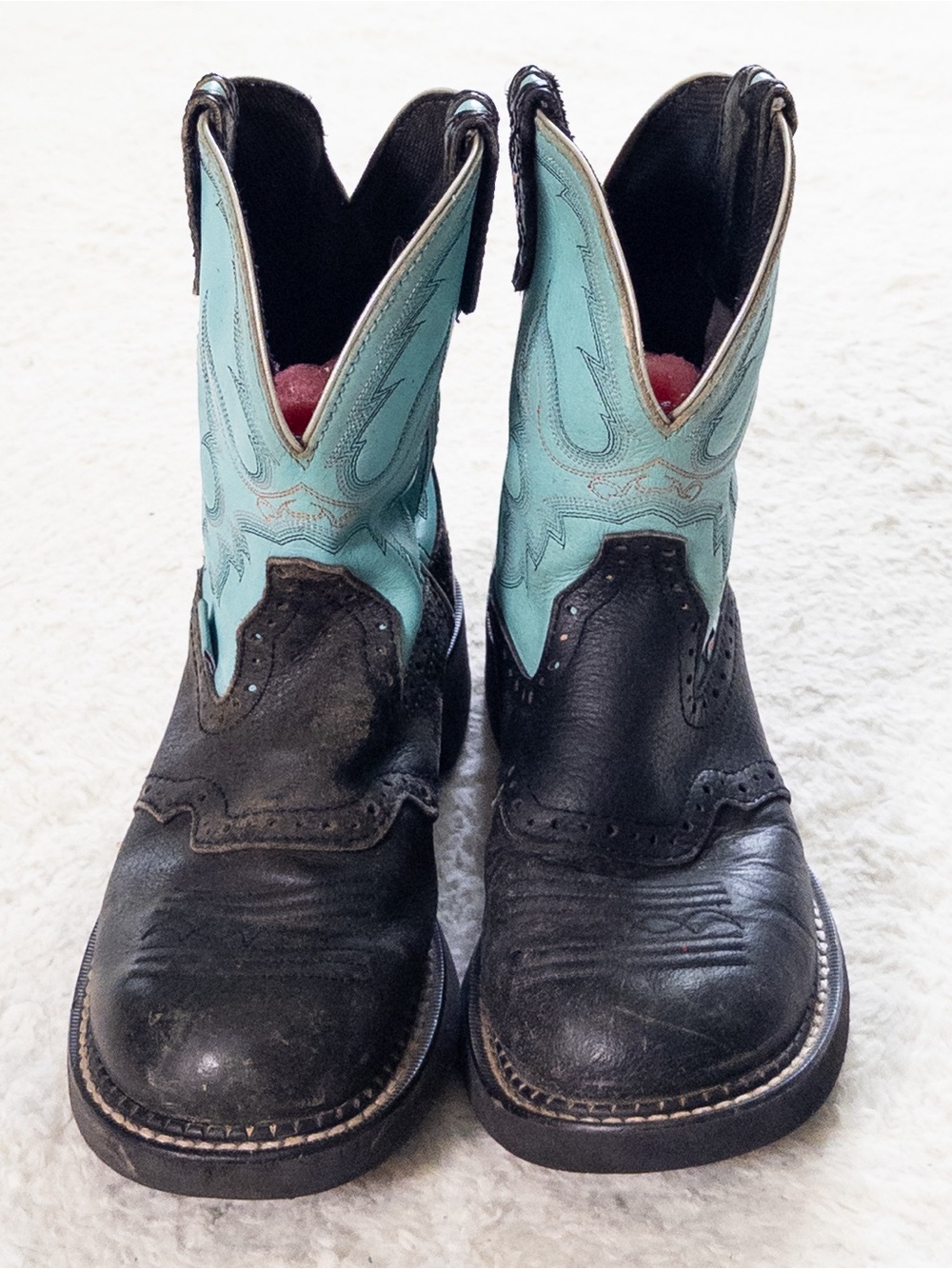 Justin Gypsy Blue Black Leather Cowboy Boots Women’s Size 7B - Picture 3 of 9